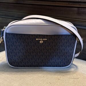 Michael Kors Black and White Crossbody Bag